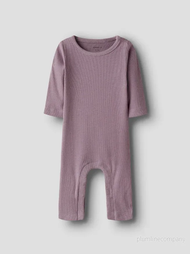 RIBBSTICKNING BODY/SPARKDRÄKT - NBNNAKAL LS SUIT NOOS - Elderberry