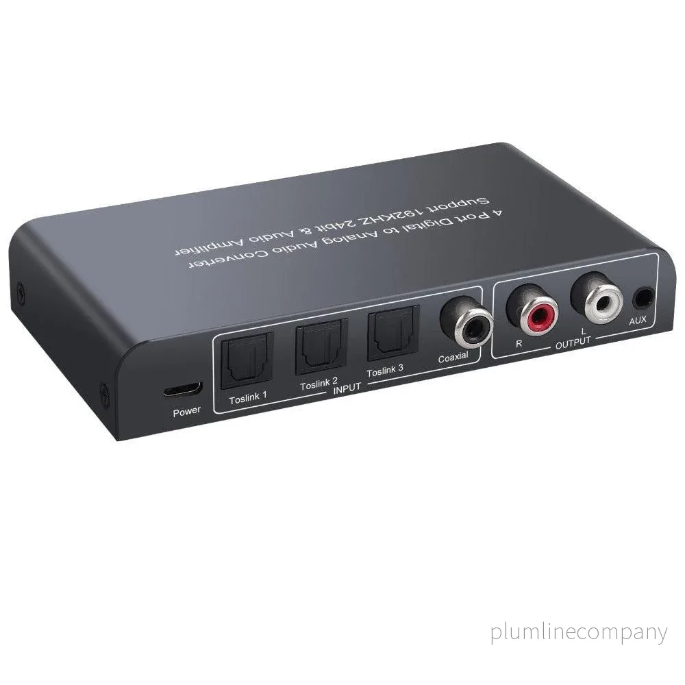 NÖRDIC Digital to analog ljudomvandlare 3x optical SPDIF och 1x Coaxial Toslink till analog L/R med fjärrkontroll DAC D/A omvandlare konvertor NÖRDIC Digital to analog ljudomvandlare 3x optical SPDIF och 1x Coaxial Toslink till analog L/R med fjärrkontroll DAC D/A omvandlare konvertor