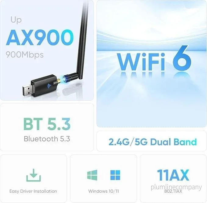 NÖRDIC WIFI6 Bluetooth 5.3 trådlös adapter Dual band 2.4/5.8GHz - Bild 2