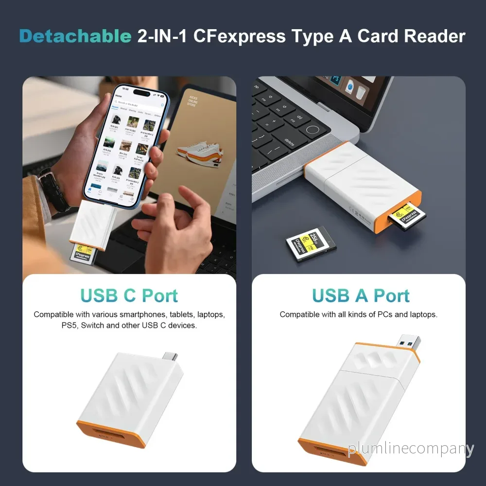 NÖRDIC USB-A, USB-C 3.0 Kortläsare CFexpress Type A UHS-I - Bild 3