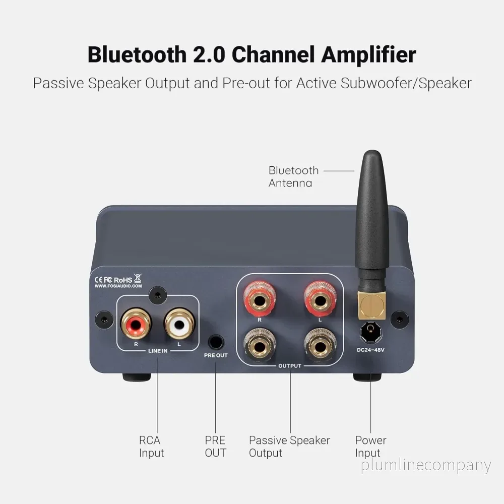 Fosi Audio Bluetooth 5.0 & R/L Förstärkare 300W x2 med Volym, Bas och Diskant kontroll - Bild 2
