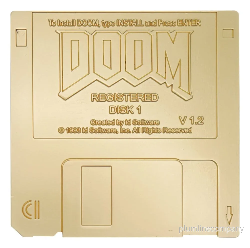 Doom Replik Floppy Disk Guldpläterad Begränsad Upplaga Doom Replik Floppy Disk Guldpläterad Begränsad Upplaga