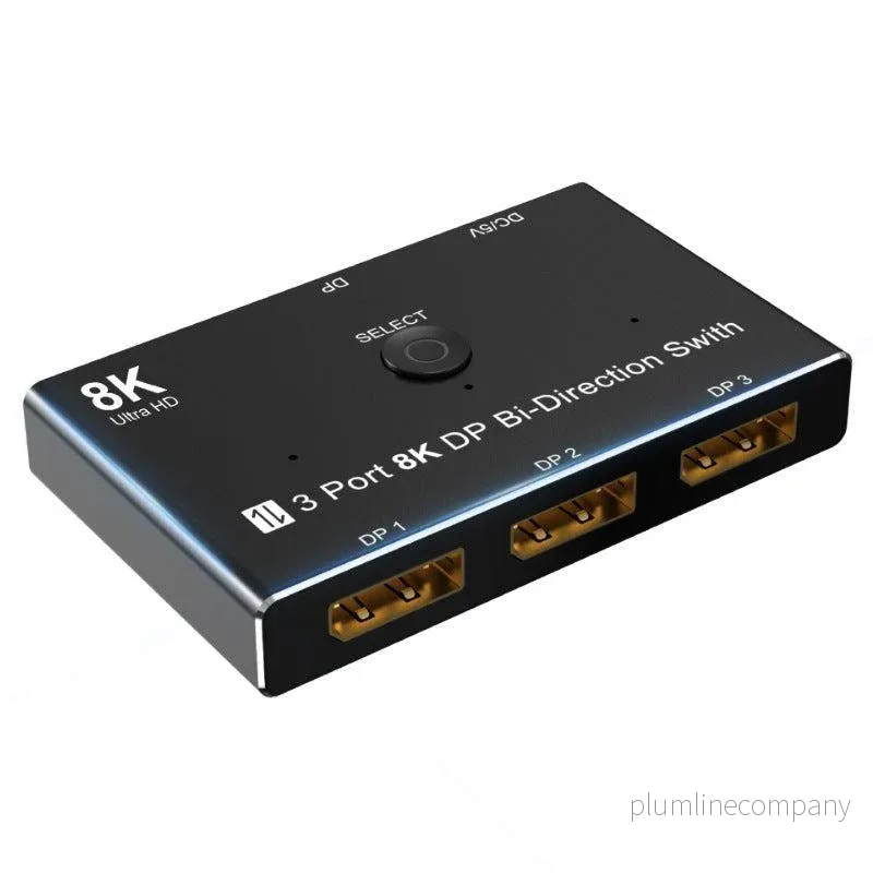 NÖRDIC Displayport 3 till 1 switch eller 1 till 3 splitter DP1.4 8K30Hz 4k120Hz 32.4Gbps NÖRDIC Displayport 3 till 1 switch eller 1 till 3 splitter DP1.4 8K30Hz 4k120Hz 32.4Gbps