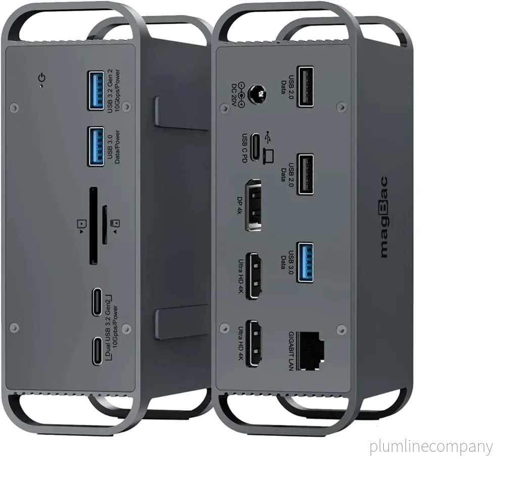 NÖRDIC 1 till 15 USB-C dockningstation trippla monitorer 2xHDMI 1xDP 4K60Hz 7xUSB 1xUSB-C PD65W 1xRJ45 1xSD 1xMicro SD Thunderbolt 3/4 USB4