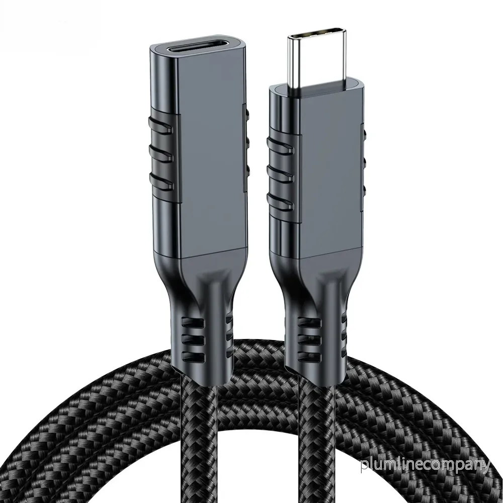 NÖRDIC 3m USB3.2 Gen2 20Gbps USB-C till C nylonflätad förlängningskabel med Power Delivery 240W 4K60Hz - Bild 2