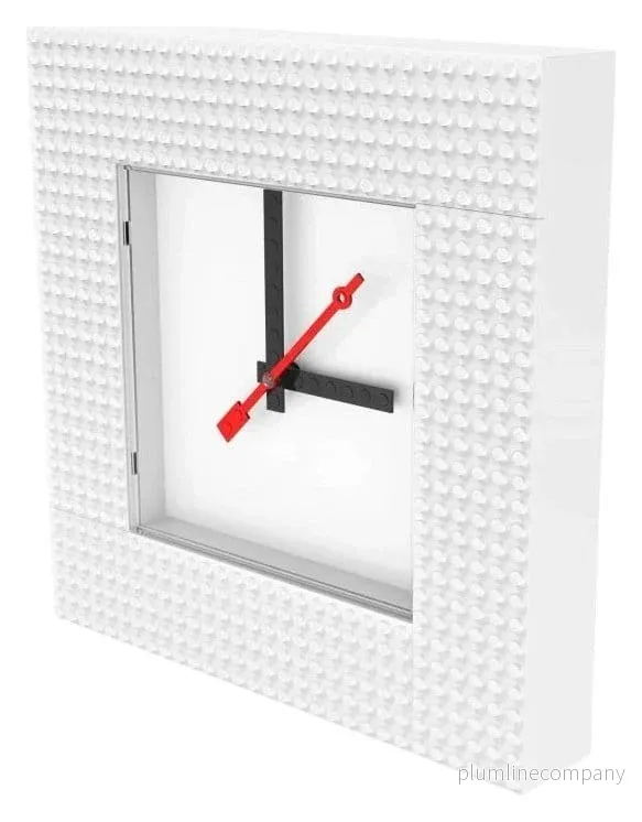 Lego Väggklocka Tid av IQHK Vit 6x24 Modell - Bild 2