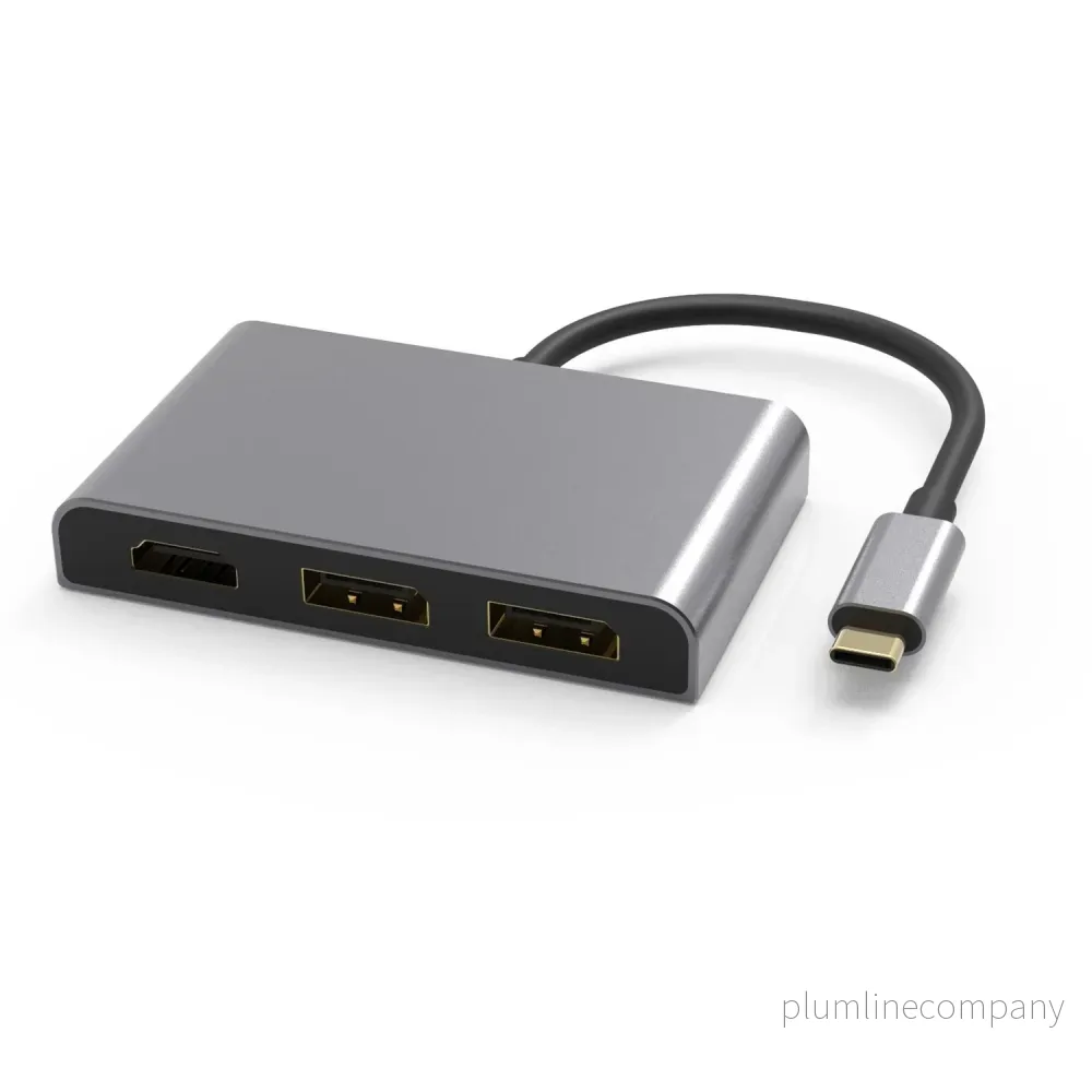 NÖRDIC 1 till 4 USB-C Dockningstation 3 monitorer 2xDP 4K60Hz, 1xHDMI 4K60Hz 1x USB-C PD100W NÖRDIC 1 till 4 USB-C Dockningstation 3 monitorer 2xDP 4K60Hz, 1xHDMI 4K60Hz 1x USB-C PD100W