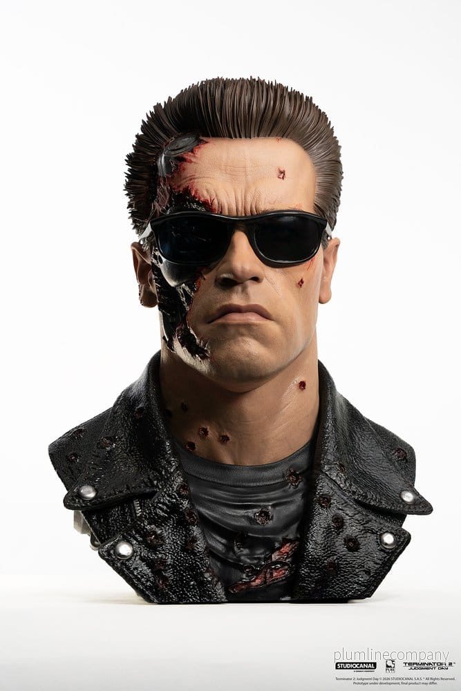 Terminator 2 Replik 1/1 T-800 Model 101 Battle Damaged Art Mask 47 cm - Bild 3