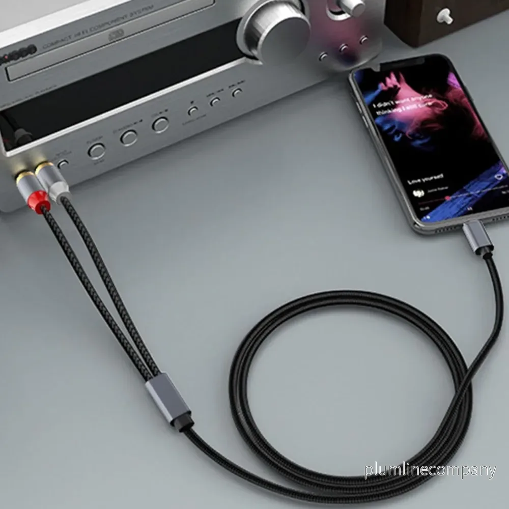 NÖRDIC USB-C till RCA ljudkabel 1,2m - Bild 2