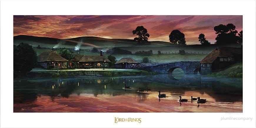 Lord of the Rings konsttryck "Åter till Gröna Drakens värdshus" 59 x 42 cm - Bild 2