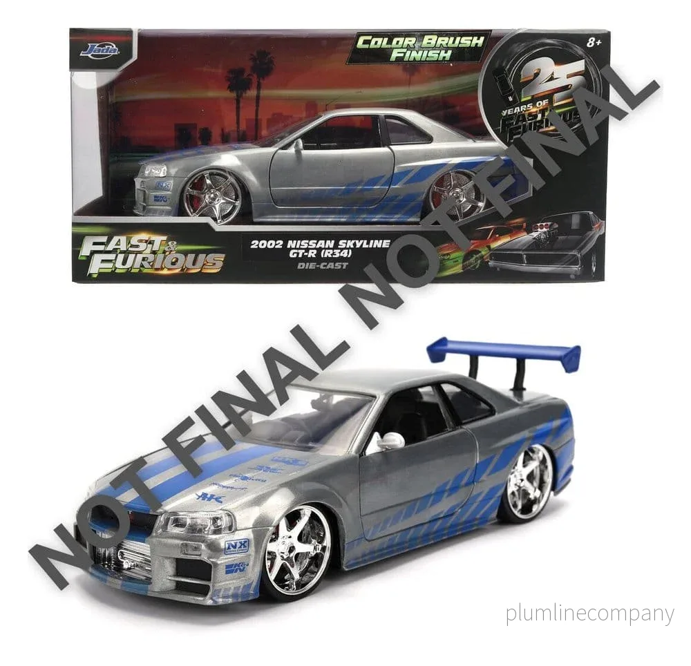 Fast & Furious Diecast-modell 1:24 Jubileumsutgåva Nissan Skyline 19 cm Fast & Furious Diecast-modell 1:24 Jubileumsutgåva Nissan Skyline 19 cm