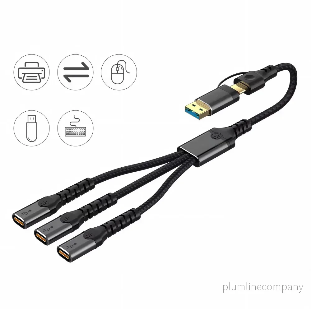 NÖRDIC USB-C/A hubb till 3xUSB-C