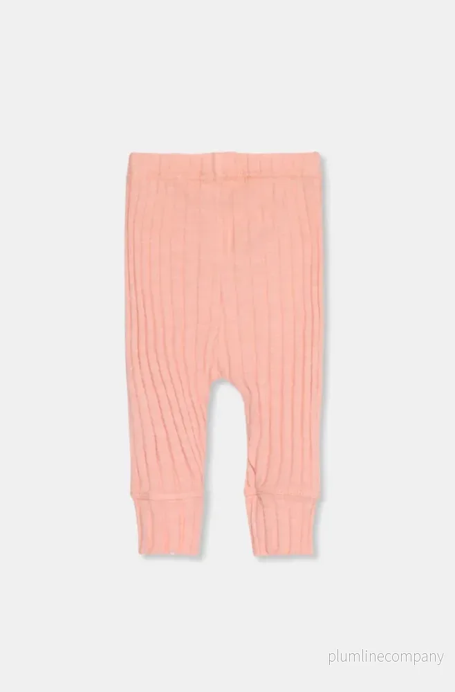 50% SISTA CHANSEN Ribbstickade Babyleggings Peach - Bild 2