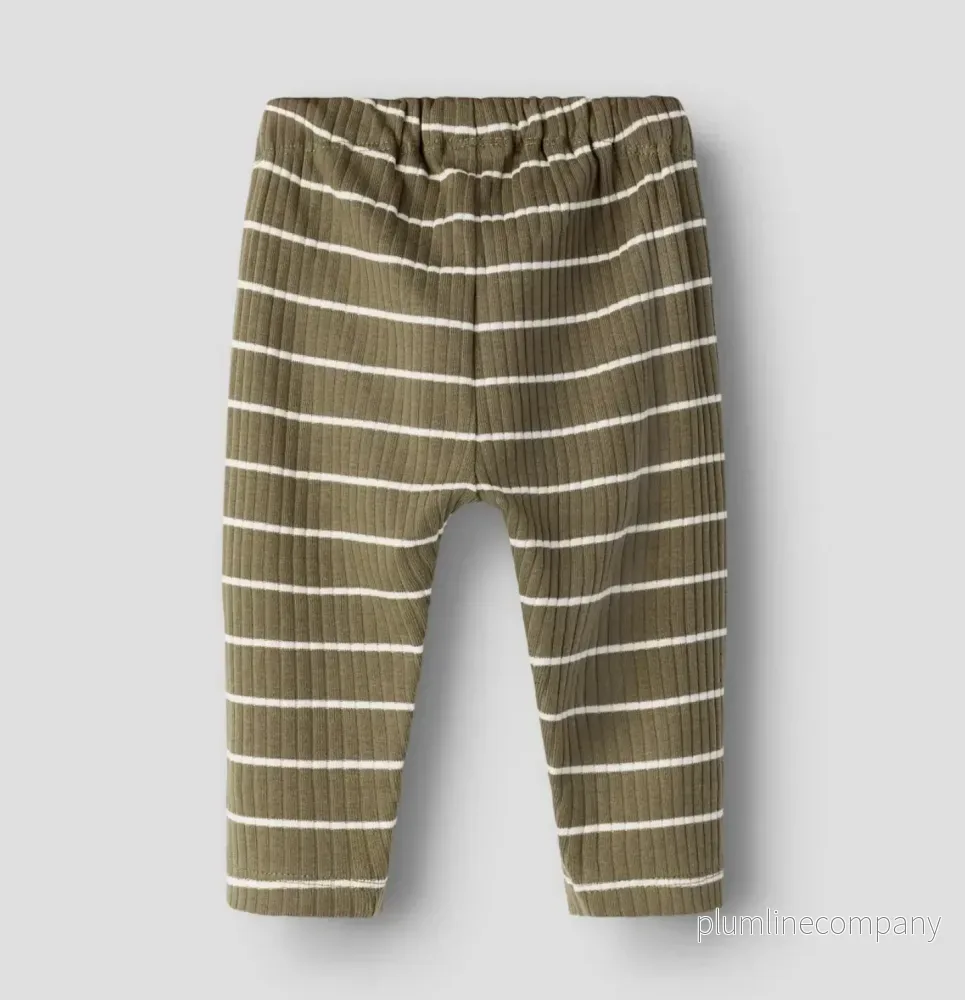 Ribbad randiga byxor - NBMKAIL REG PANT LIL NOOS - Shitake - Bild 2
