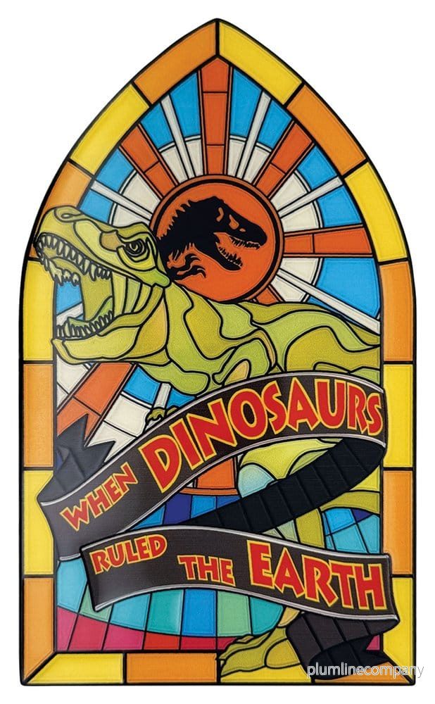 Jurassic Park Stiliserad Glasfönsterliknande Metallbit 11 cm Jurassic Park Stiliserad Glasfönsterliknande Metallbit 11 cm
