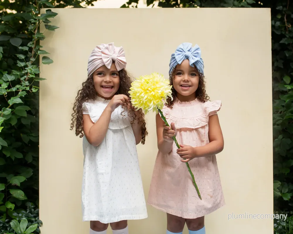 Lieveling Rosett Turban Ekologisk Bomull Peach Pink - Bild 2
