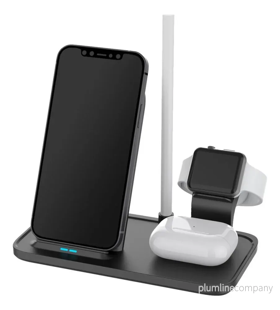 DELTACO 2-i-1 trådlös laddare, 10 W, USB-C, Qi-certifierad, dubbla LED-indikatorer, svart DELTACO 2-i-1 trådlös laddare, 10 W, USB-C, Qi-certifierad, dubbla LED-indikatorer, svart