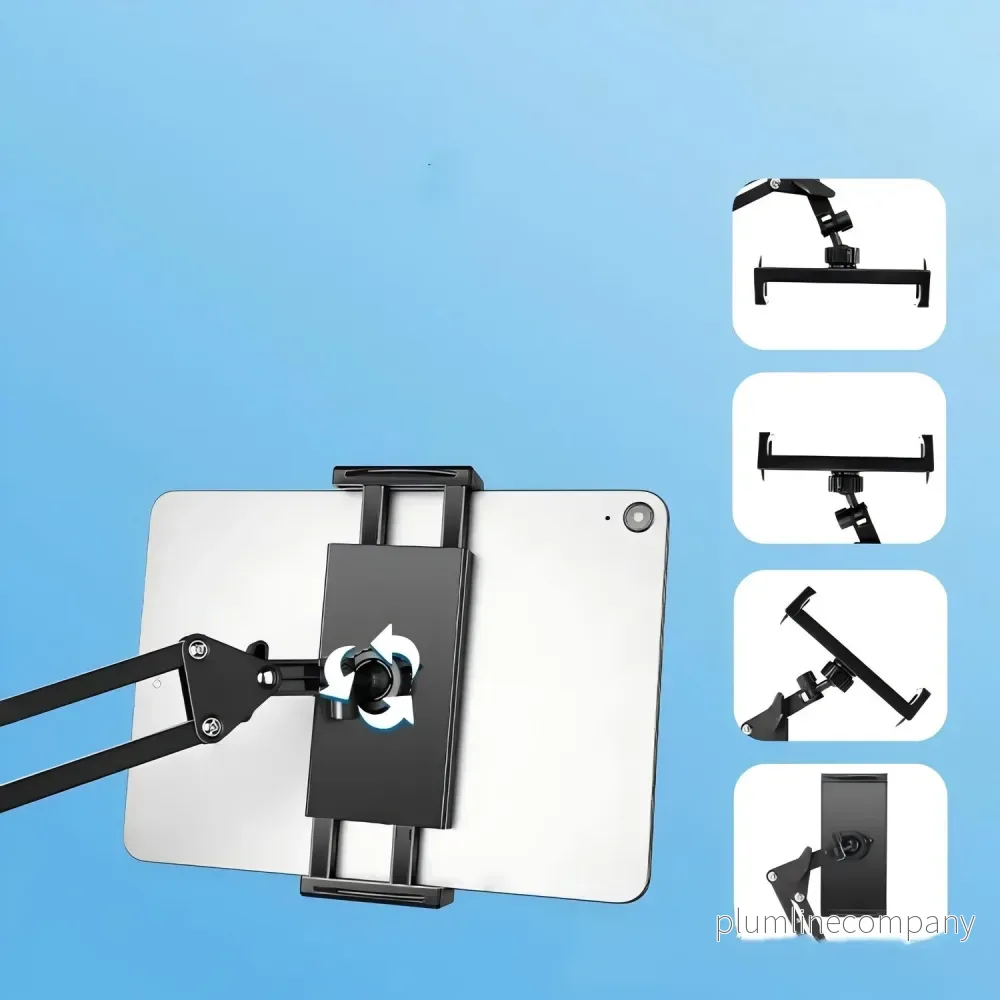 Bordsstativ för mobiltelefon och surfplattor roterbar skärm och justerbar höjd hållare för mobil och surfplatta Bordsstativ för mobiltelefon och surfplattor roterbar skärm och justerbar höjd hållare för mobil och surfplatta