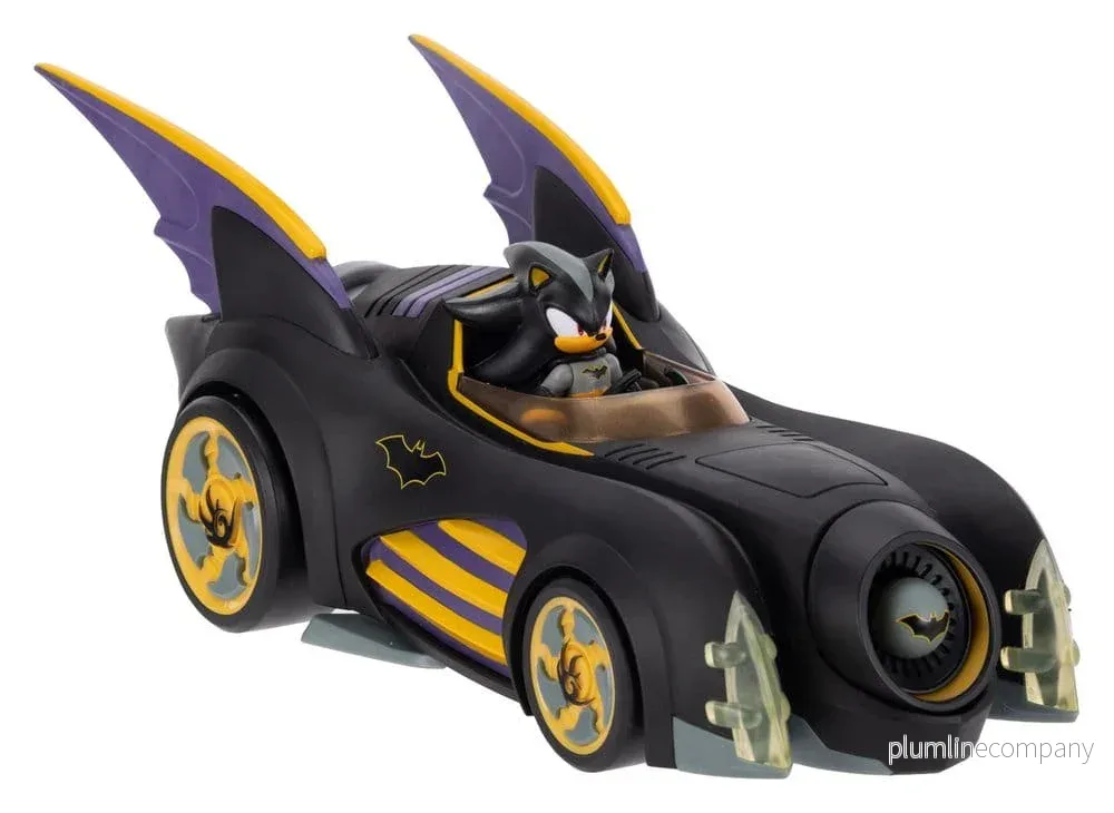 DC x Sonic - The Hedgehog Action Figur med Fordon Shadow Batman & Batmobile 6 cm - Bild 2