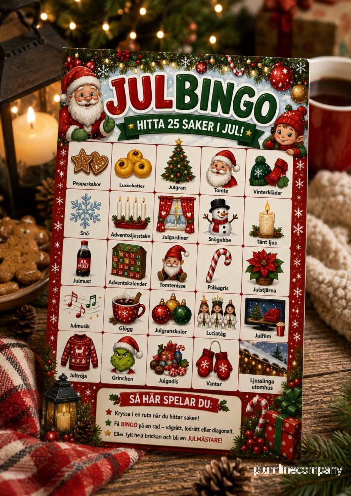 Julbingo – Hitta 25 saker i jul!
