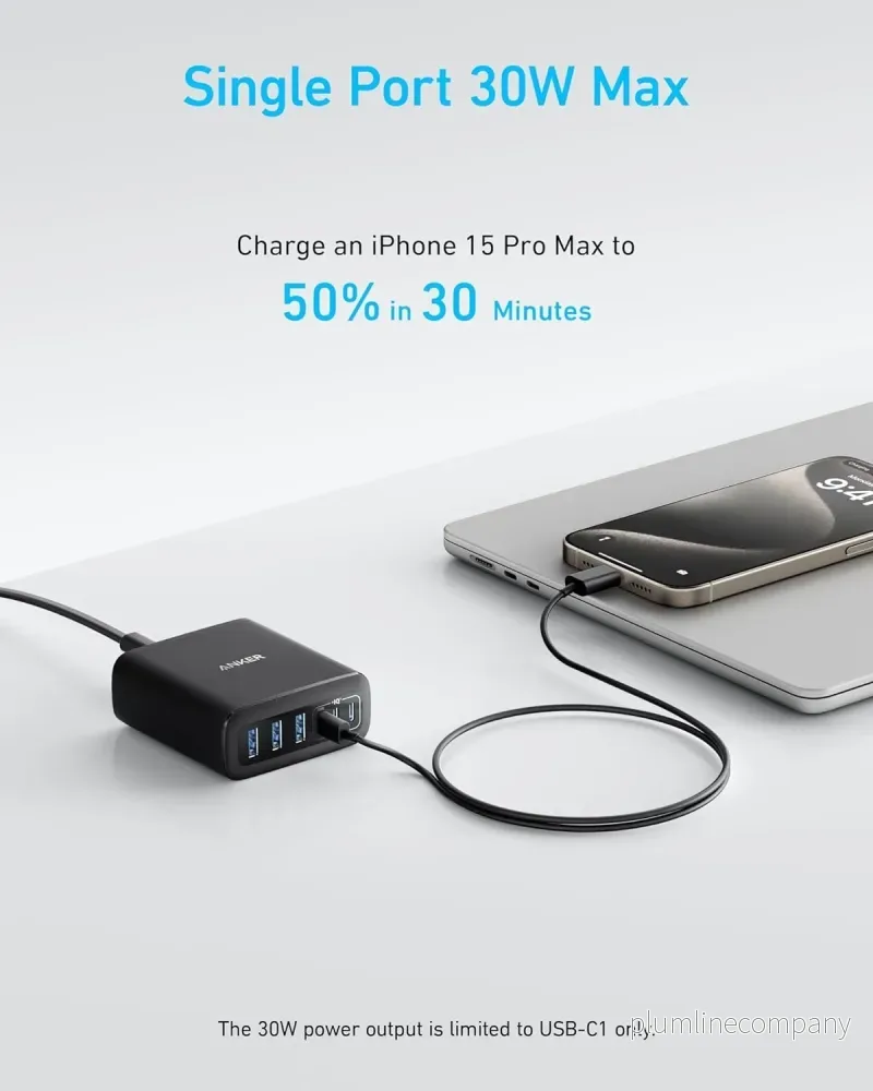 Anker USB-C och USB-A-laddare, 112W Max 6-portars laddningsstation - Bild 3