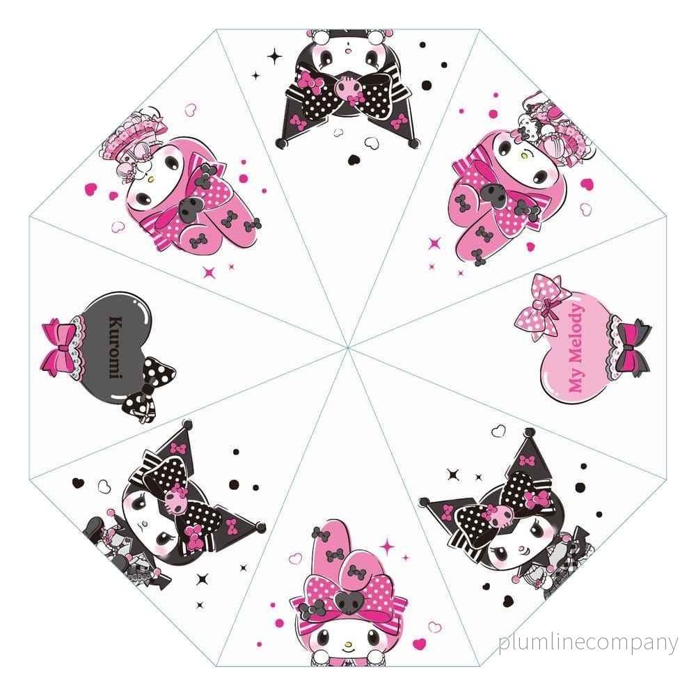 Sanrio Rosa Svart Festserie Paraply Kuromi & My Melody Transparent