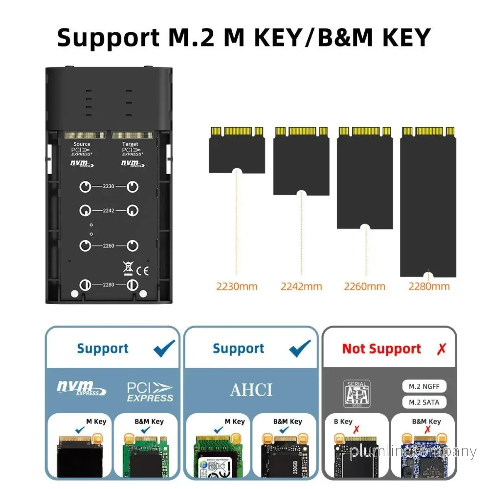 Maiwo K2022P extern kabinett för hårddiskkloning M.2 NVMe SSD USB3.2 20Gbps - Bild 3