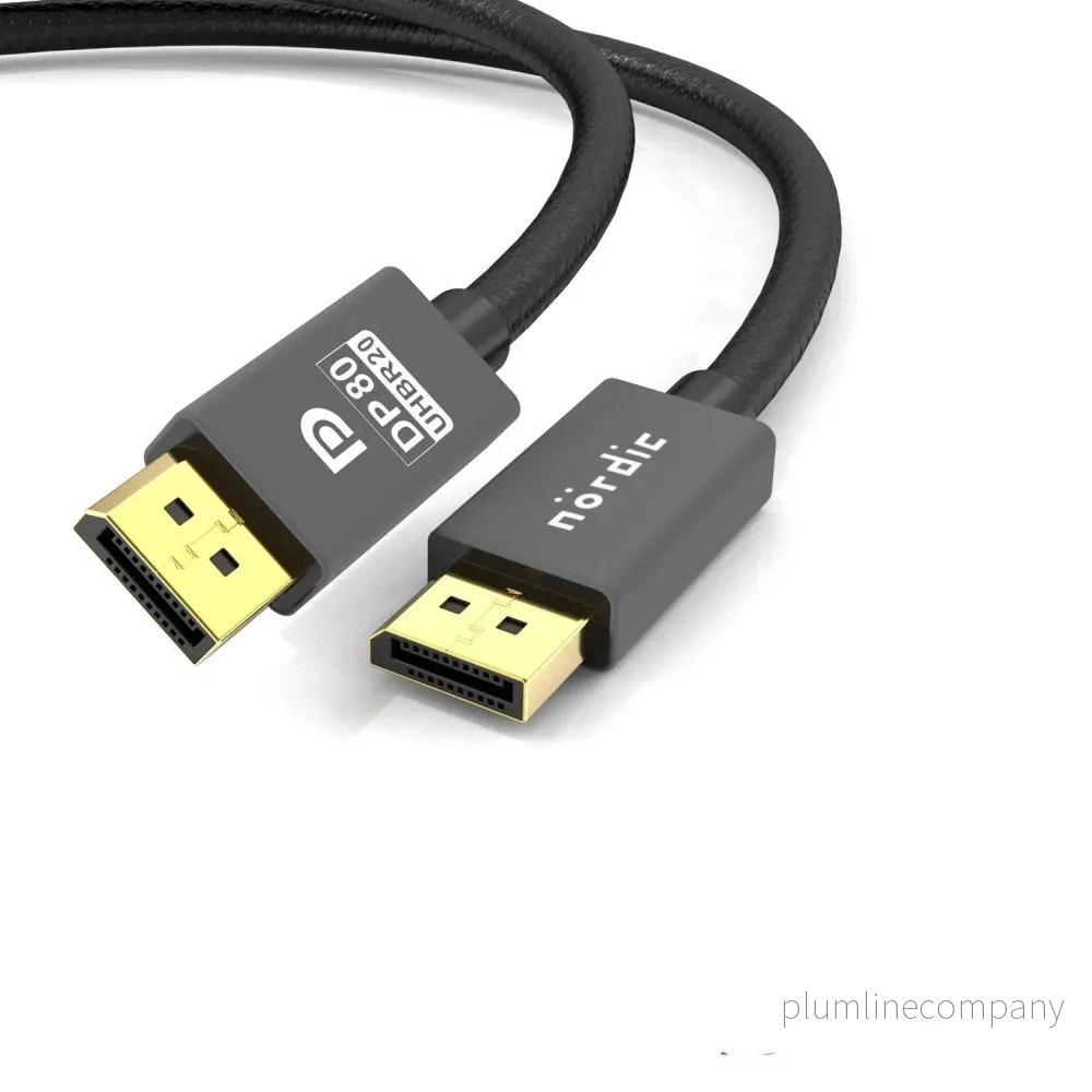 NÖRDIC 3m nylonflätad Displayport 2.1 kabel DP80 UHBR20 80Gbps 16/10/8K60H 4K165/144Hz DSC1.2a HDR HDCP2.2 FreeSync G-Sync NÖRDIC 3m nylonflätad Displayport 2.1 kabel DP80 UHBR20 80Gbps 16/10/8K60H 4K165/144Hz DSC1.2a HDR HDCP2.2 FreeSync G-Sync