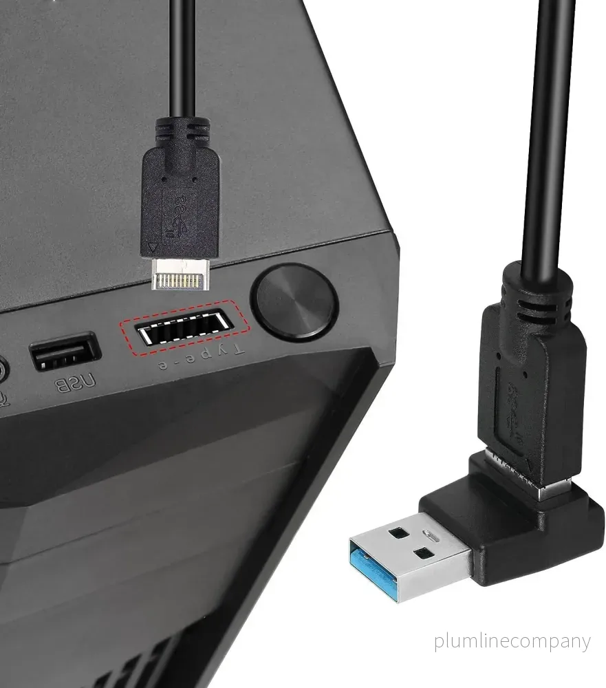 NÖRDIC Type E to USB A 90 graders vinklad adapter - Bild 3