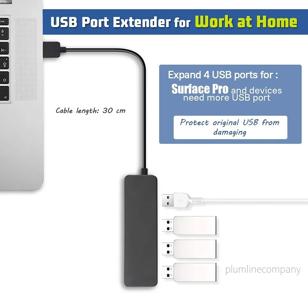 NÖRDIC USB 3.0 4port 5Gbps hubb 35cm kabel svart - Bild 3