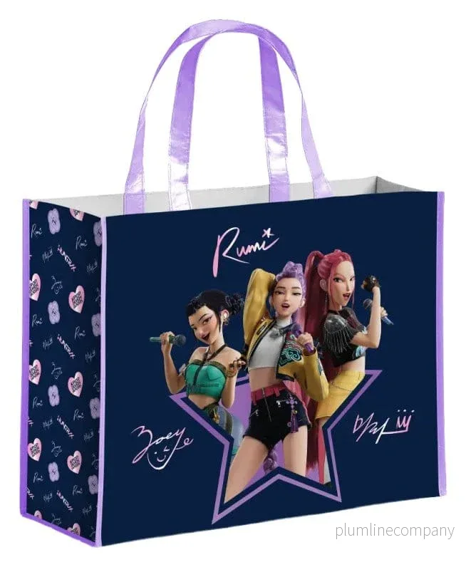 KPOP Demon Hunters Shopping Bag Idols Signatur – Hållbar och Rymlig Shoppingväska i Återvunnet Material