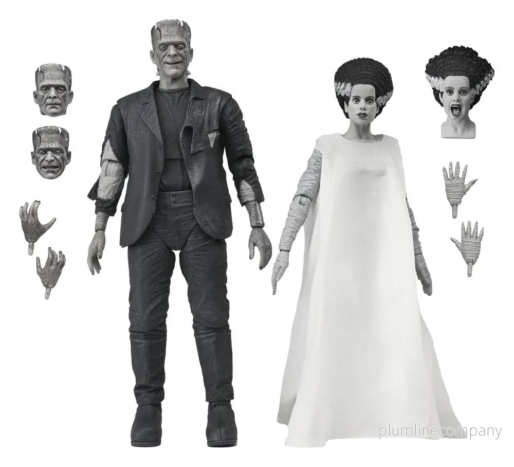 Universal Monsters 2-pack actionfigur Bruden från Frankenstein 90-årsjubileum Monstret och hans maka (Svartvit) 18 cm