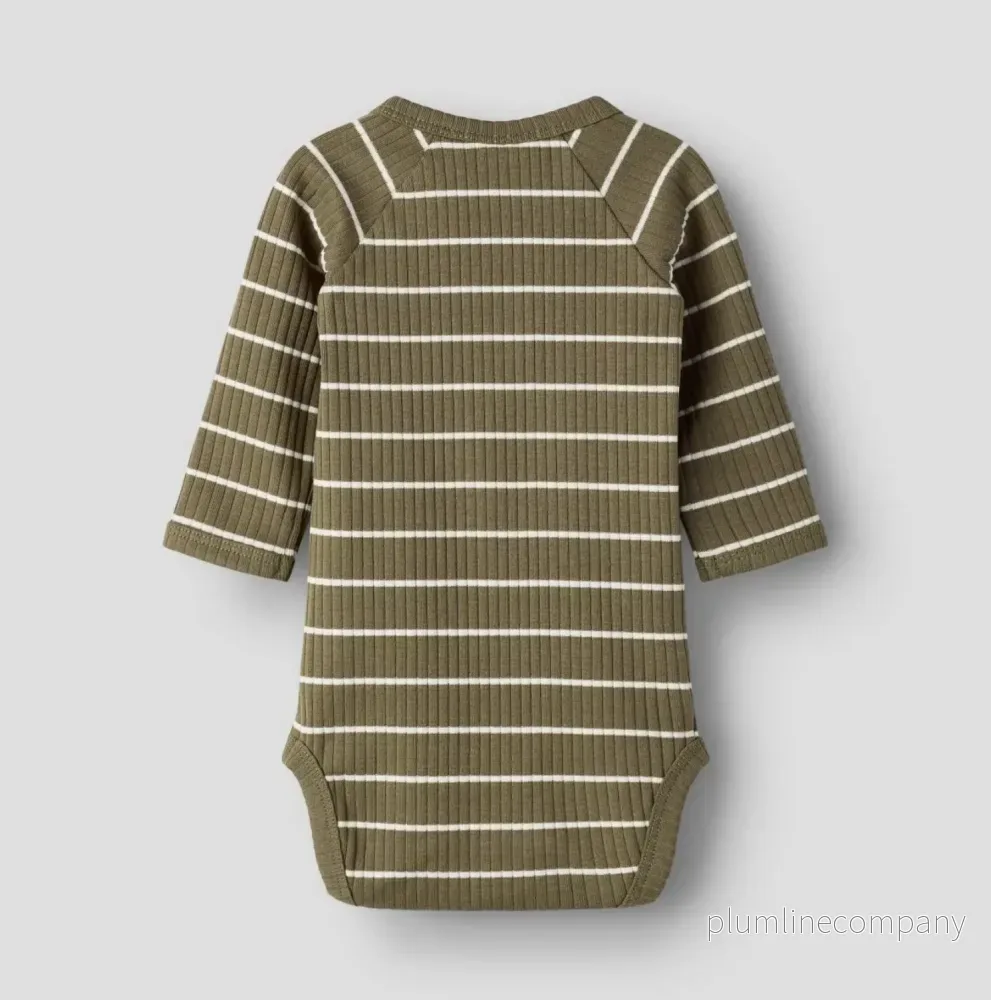 Ribbad randig body - NBMKAIL LS SLIM BODY LIL NOOS - Shitake - Bild 2
