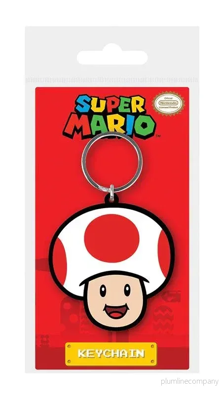 Super Mario Gumminyckelring Toad 6 cm – Officiell Licens Super Mario Gumminyckelring Toad 6 cm – Officiell Licens