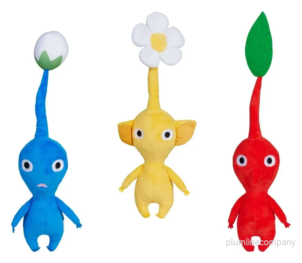 Nintendo Pikmin gosedjursset (3-pack) 20 cm