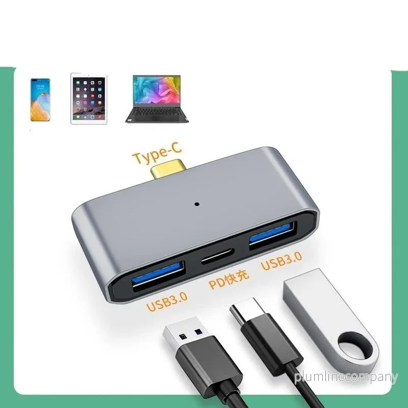 NÖRDIC 3 ports USB-C hubb 1xUSB-C PD 2xUSB-A 3x5Gbps - Bild 3