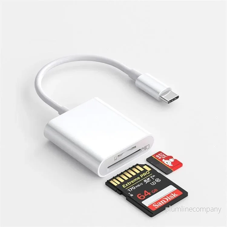 NÖRDIC USB-C Kortläsare 2 Slot SD, MicroSD UHS-I NÖRDIC USB-C Kortläsare 2 Slot SD, MicroSD UHS-I