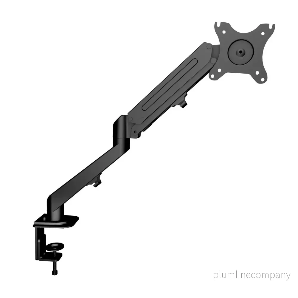 NÖRDIC Monitorarm bordsfäste med gasfjäder för 1 monitor, 17″-27″, aluminium och stål, svart, skärmfäste