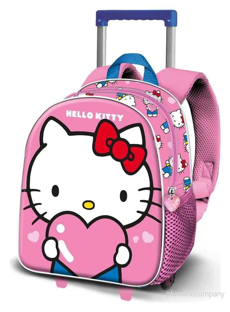 Sanrio Liten 3D Ryggsäck med Hjul Hello Kitty Hjärta Sanrio Liten 3D Ryggsäck med Hjul Hello Kitty Hjärta