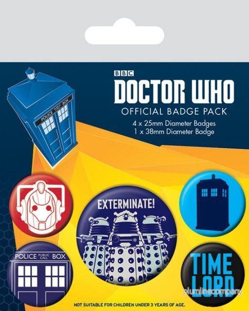 Doctor Who Pin-Back Knappar 5-Pack Exterminate