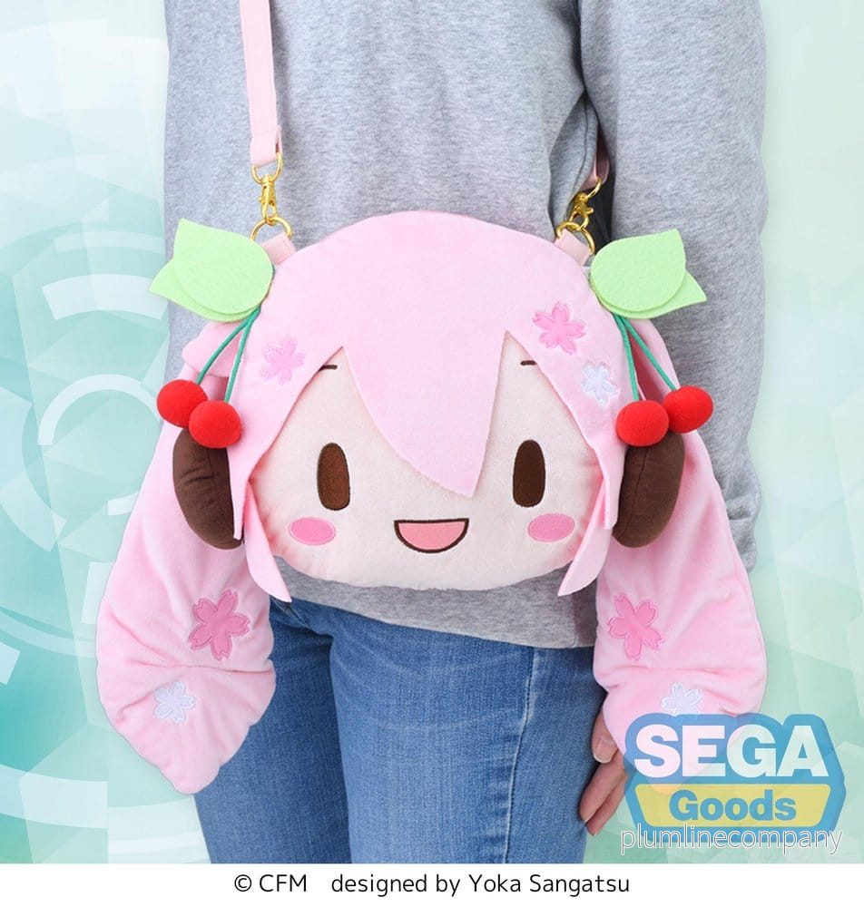 Karaktärs Vokalserie 01: Hatsune Miku fuwa petit Axelremsväska med Sakura Miku-ansikte (M) - Bild 3
