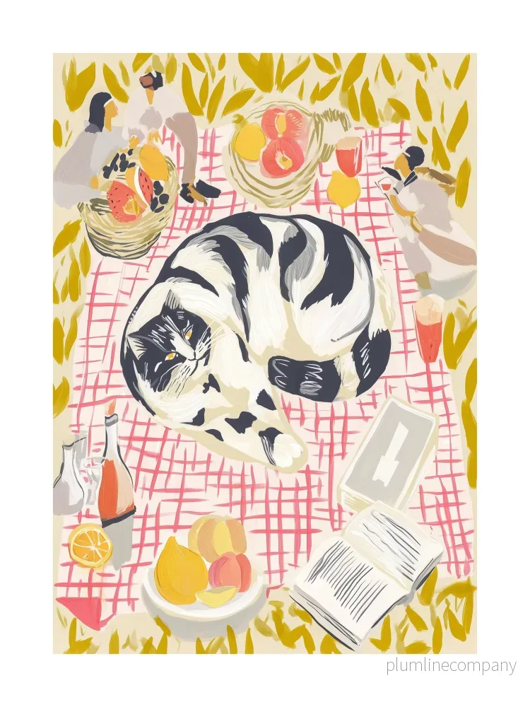 Picnic with Cat Poster