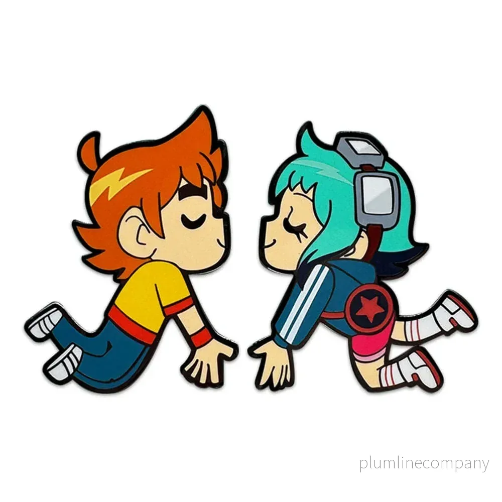 Scott Pilgrim Pin Badge – Scott & Ramona Kysser 5 cm Scott Pilgrim Pin Badge – Scott & Ramona Kysser 5 cm