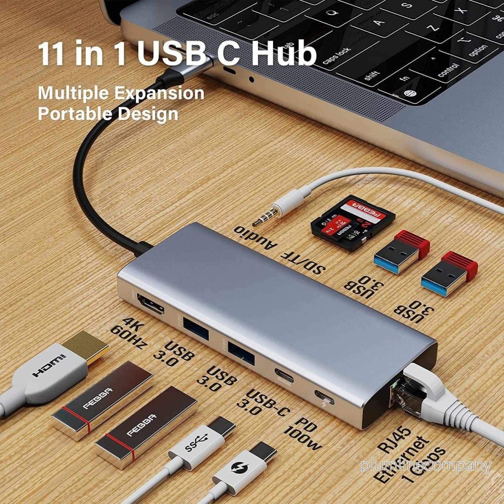 NÖRDIC 1 till 11 Dockningsstation 1xHDMI 4K60Hz 5xUSB3.0 5Gbps 1xRJ45 1xPD100W - Bild 2