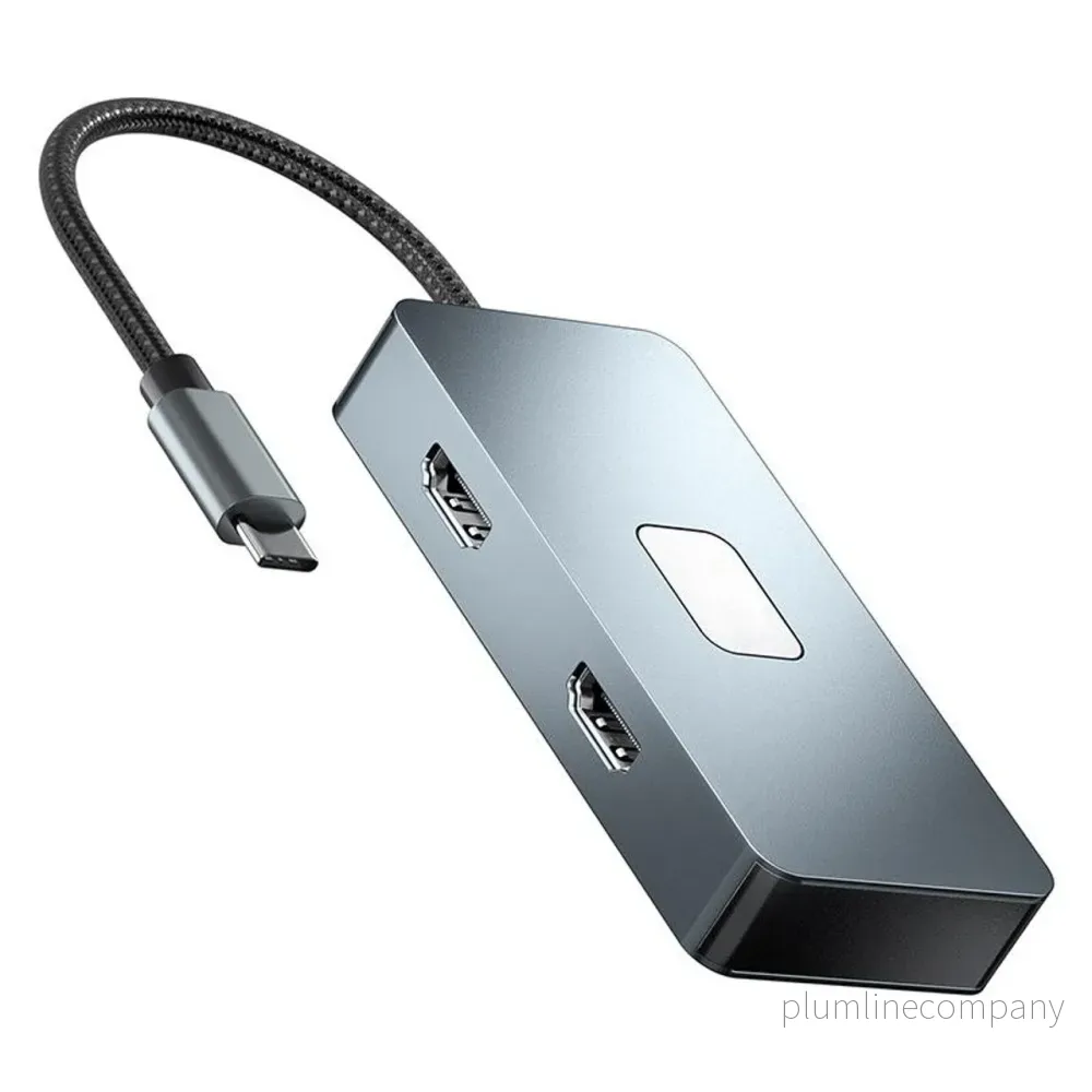NÖRDIC USB-C 1 till 7 Dockningsstation 2xHDMI 4K30Hz, 3xUSB-A 3.1 5Gbps, 1xUSB-C 2.0 1xUSB-C PD100W - Bild 3