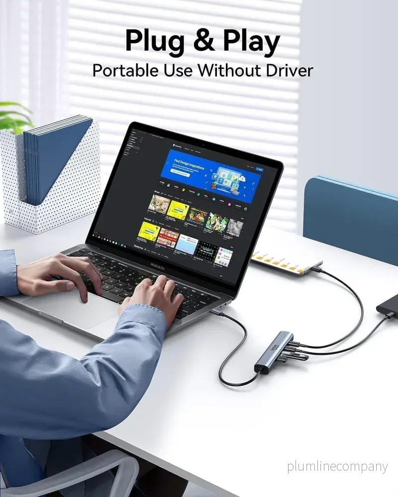 NÖRDIC Gen2 3.2 USB-C 4ports Hubb 10Gbps 19cm kabel 4xUSB-C - Bild 3