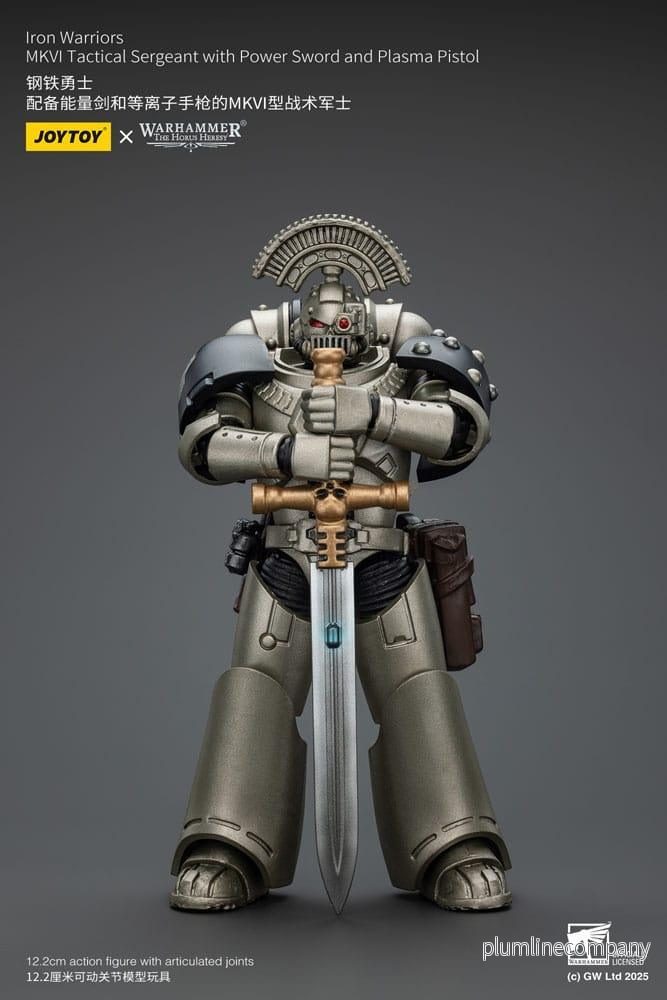 Warhammer The Horus Heresy Action Figur 1/18 Iron Warriors MKVI Tactical Sergeant med Power Sword och Plasma Pistol 12 cm - Bild 3