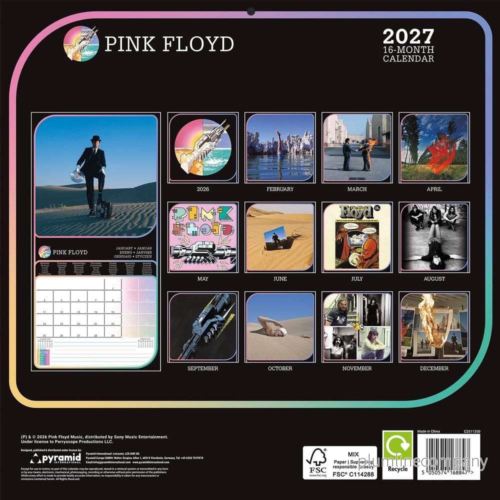 Pink Floyd Kalender 2027 30 x 30 cm - Bild 2