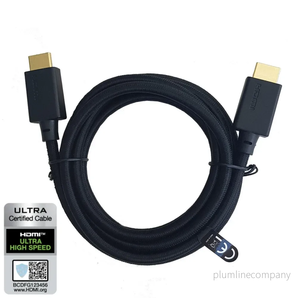 NÖRDIC CERTIFIED CABLES 50cm HDMI Ultra High Speed 2.1 8K 60Hz 4K 120Hz 48Gbps Dynamic HDR eARC Game Mode VRR Dolby ATMOS nylonflätad guldpläterad NÖRDIC CERTIFIED CABLES 50cm HDMI Ultra High Speed 2.1 8K 60Hz 4K 120Hz 48Gbps Dynamic HDR eARC Game Mode VRR Dolby ATMOS nylonflätad guldpläterad
