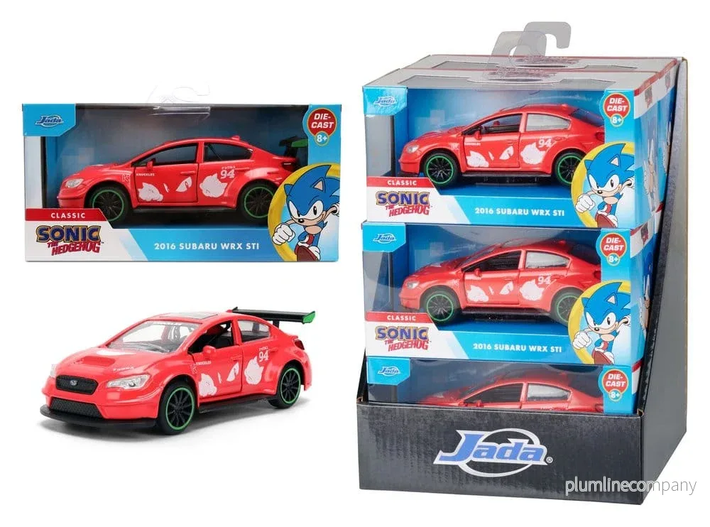 Sonic Diecast Modell 1:32 Knuckles 2016 Subaru WRX STI, Set med 6 stycken Sonic Diecast Modell 1:32 Knuckles 2016 Subaru WRX STI, Set med 6 stycken